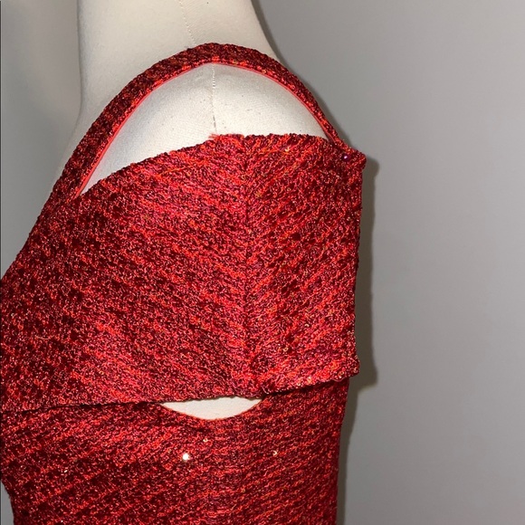 St. John Scarlet Sequined Dress - Picture 5 of 15